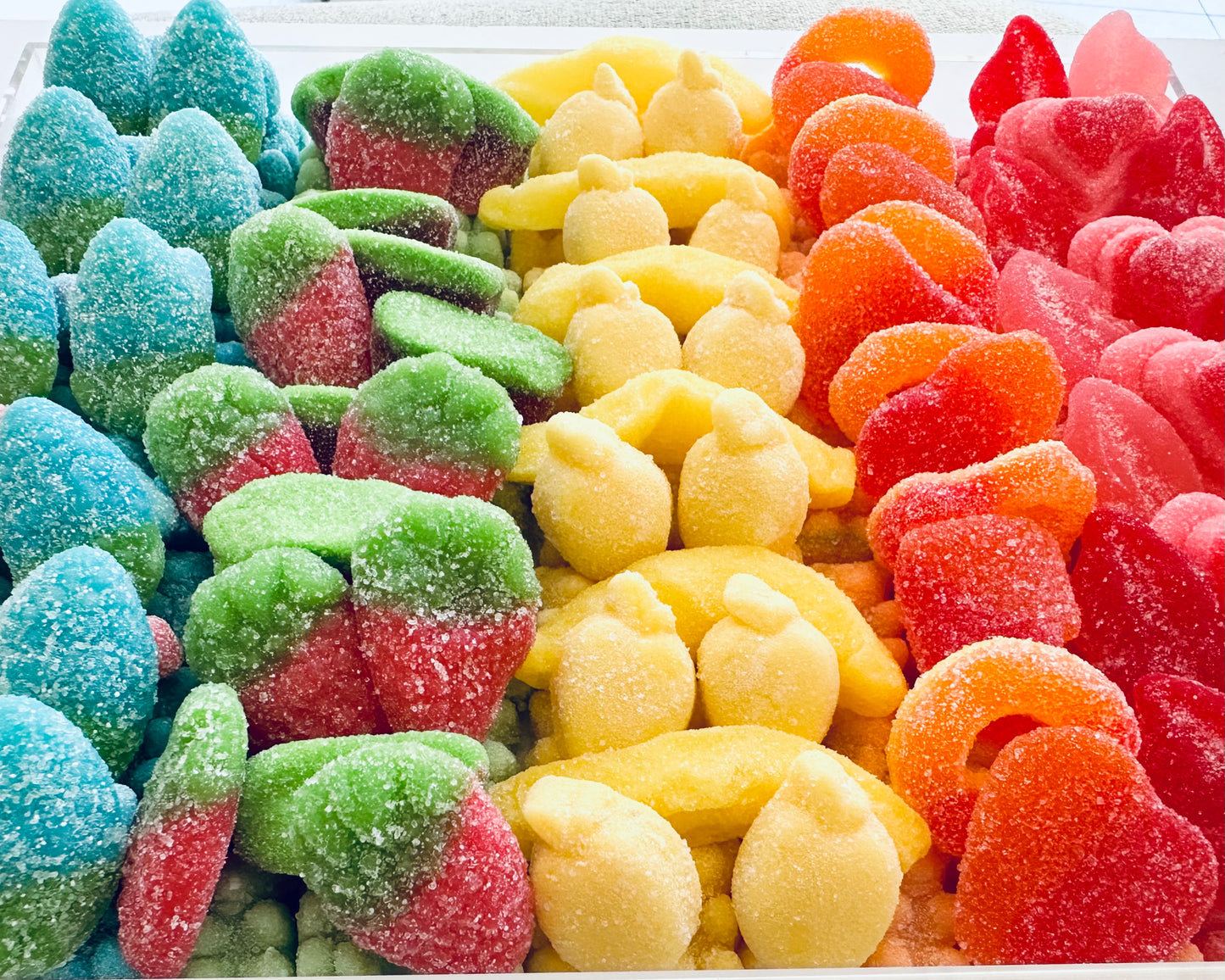 Rainbow Sour Gummy Acrylic Tray